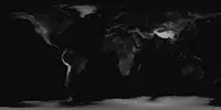 Heightmap of Earth's surface (including water and ice) in equirectangular projection, normalized as 8-bit grayscale, where lighter values indicate higher elevation. Source: Wikipedia