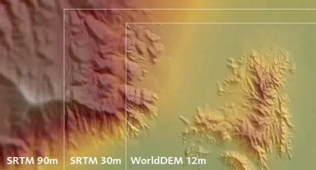 Death Valley, USA: comparison of the bistatic WorldDEM™ with SRTM data