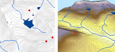 Topografi till raster; med vänlig hälsning: ESRI