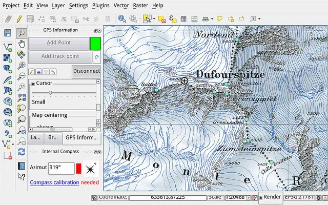A screenshot of QGIS on Android