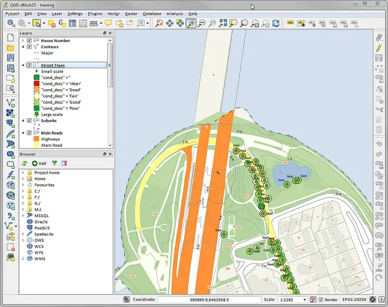 A screenshot of QGIS Desktop