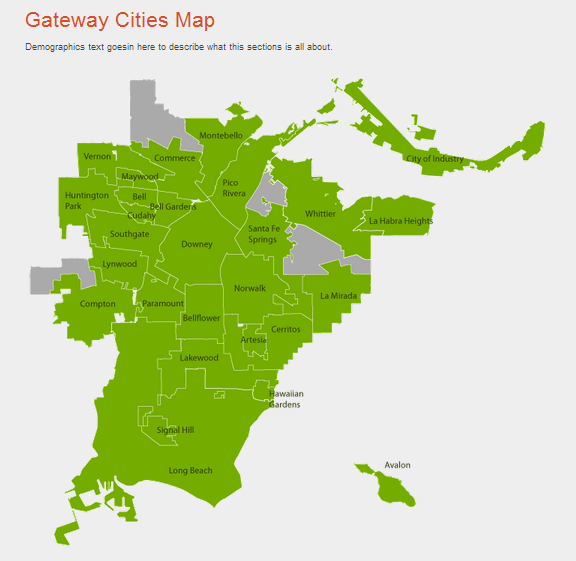 Gateway cities map