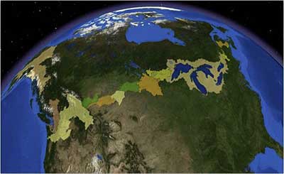 Digital Surface Watersheds along the U.S. and Candian International Boundary. 