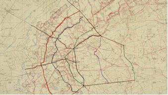 1917 trench map, based on an Ordnance Survay map