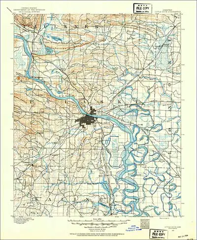 Scan of the 1891 USGS topographic map of the Little Rock, Arkansas, area from the USGS Historical Topographic Map Collection (1:125,000 scale)