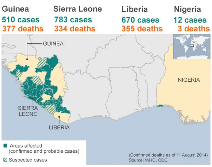 ebola outbreak map
