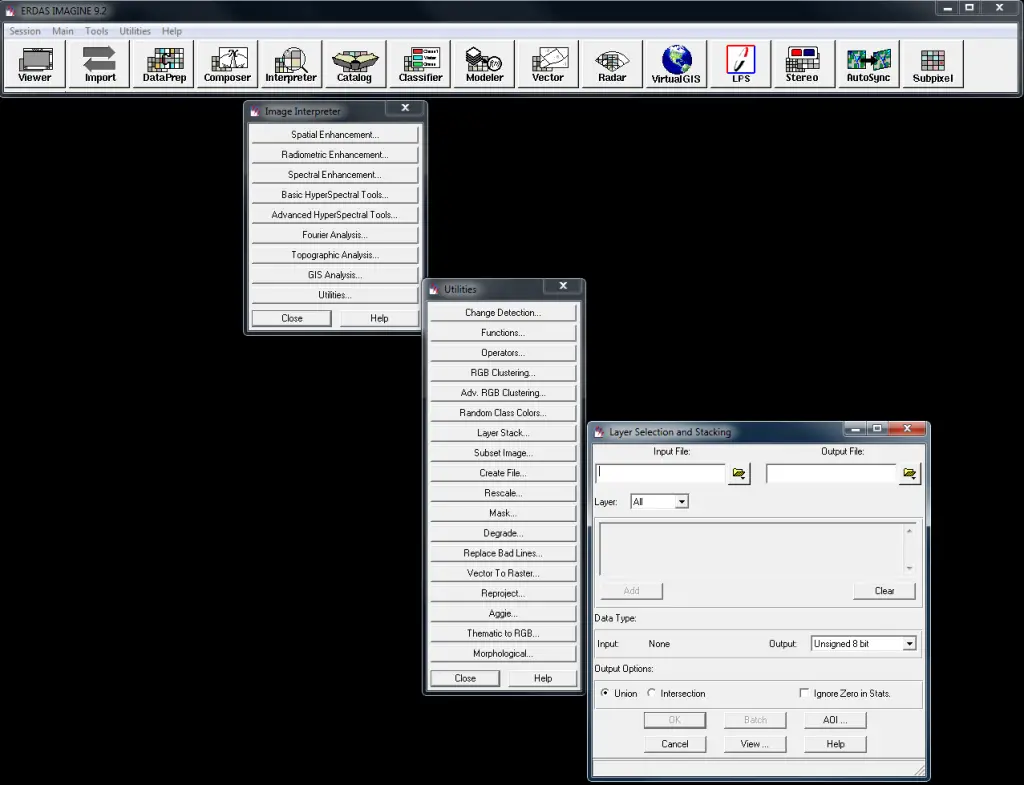 Layer Stacking in ERDAS