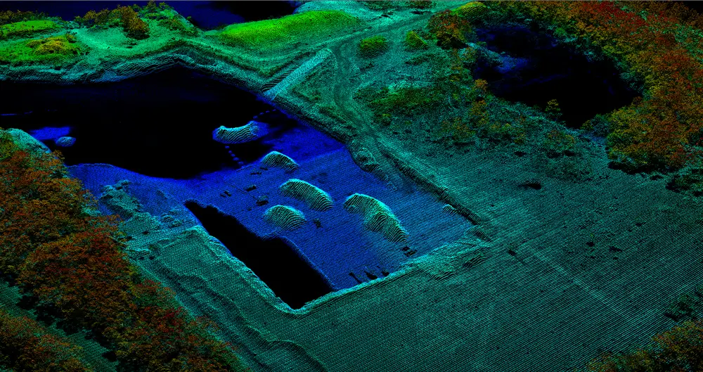 A raw point cloud from sample data captured in Williston, FL, with the Leica ALS80