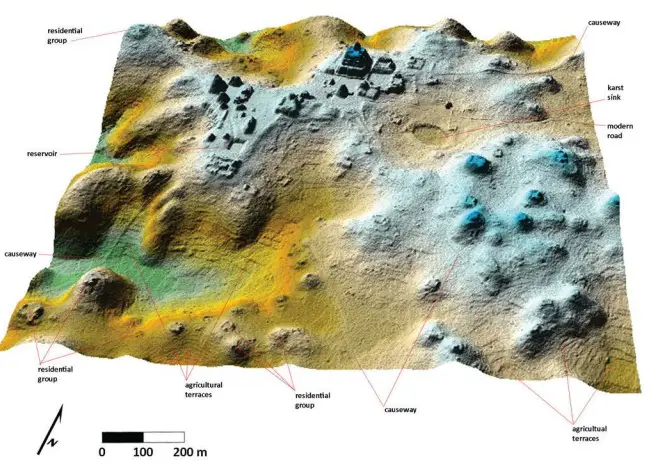 2.5 D LiDAR of epicentral portion of Caracol