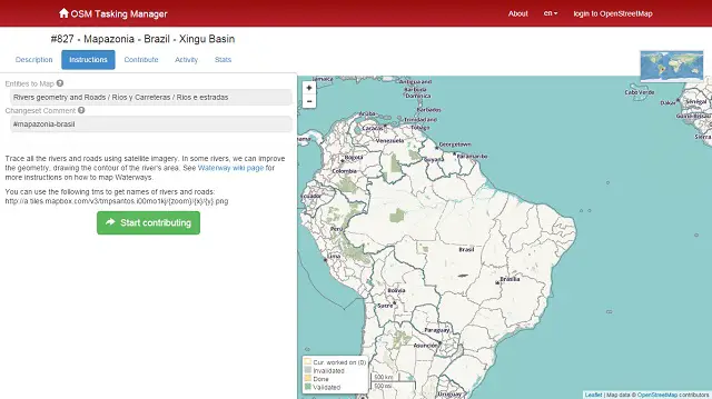 Mapazonia_OSM task manager