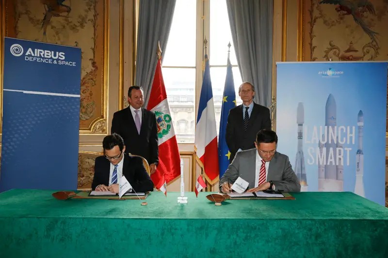 Airbus Defence and Space has chosen Arianespace to launch PeruSat-1