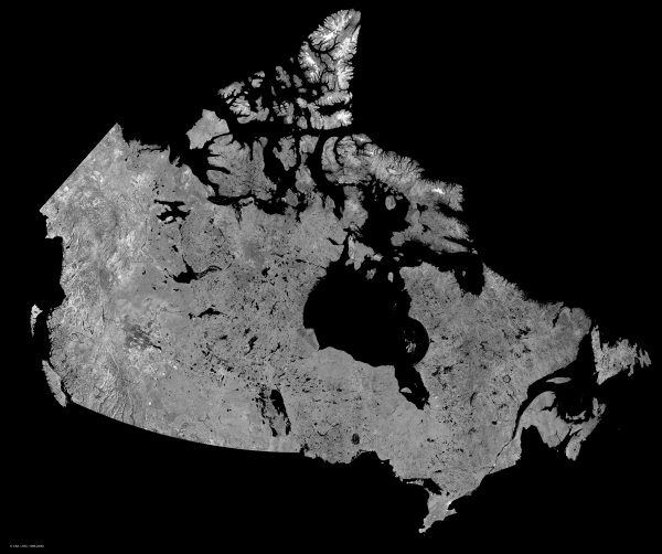 RADARSAT orthorectified mosaic image of Canada