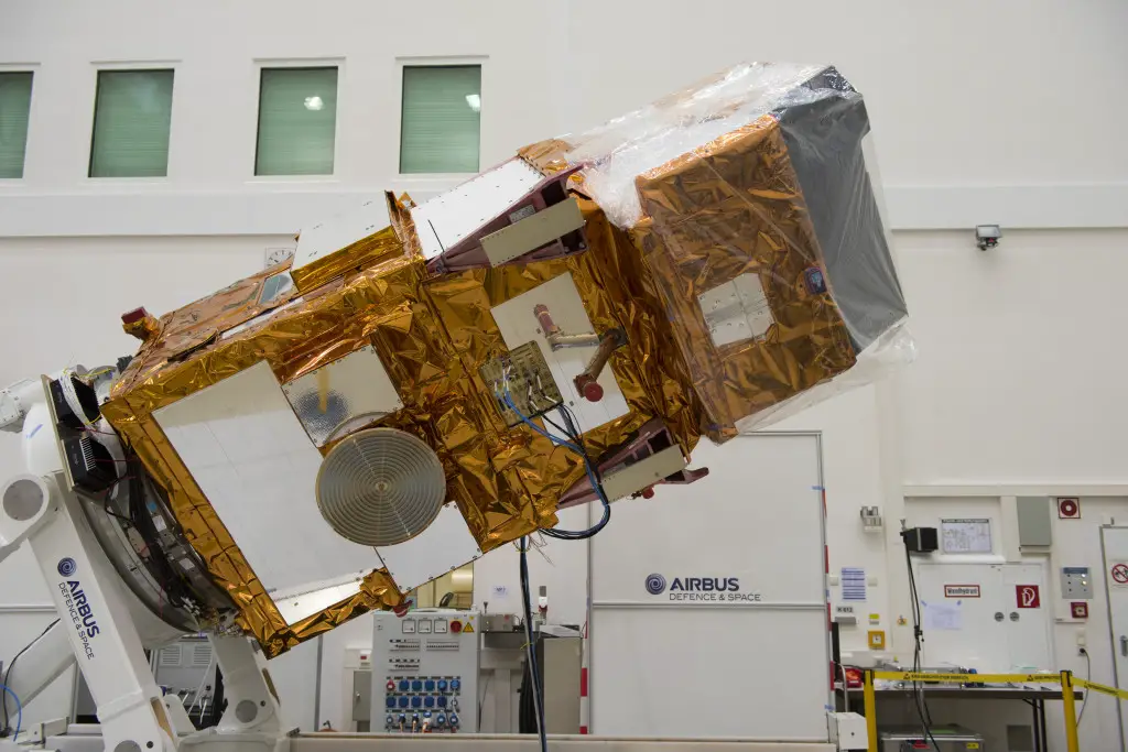 Sentinel 2A during test in IABG  Credit: ESA