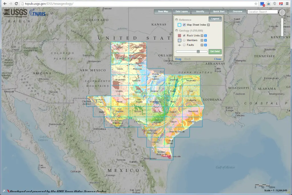 Graphic showing new interactive geologic map of Texas  Credit: USGS