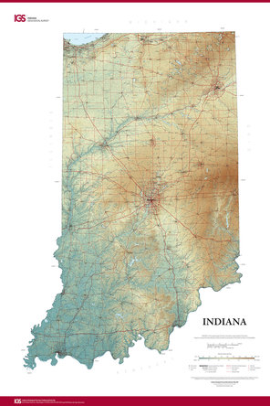 A new state map from the Indiana Geological Survey features the latest digital technology using high-resolution elevation data.