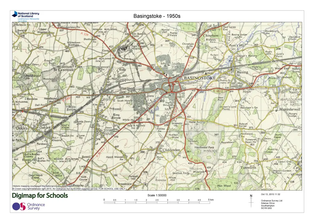 Basingstoke 1950s Credit: OS