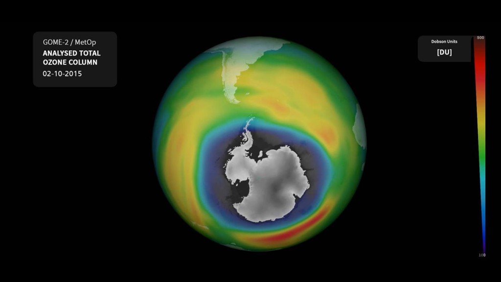 Ozone Hole in Early October 2015. Credit: DLR Press