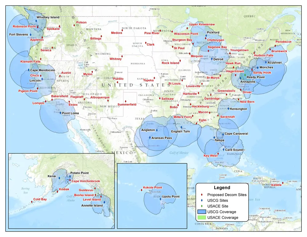 Graphic Depicting the Proposed Change to NDGPS. Credit: USCG