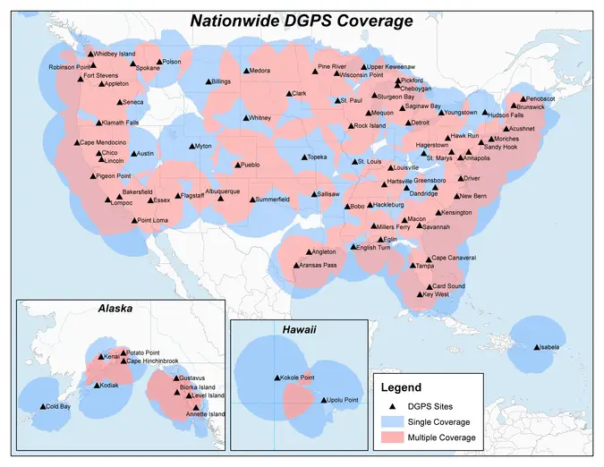 Current NDGPS Coverage. Credit: USCG