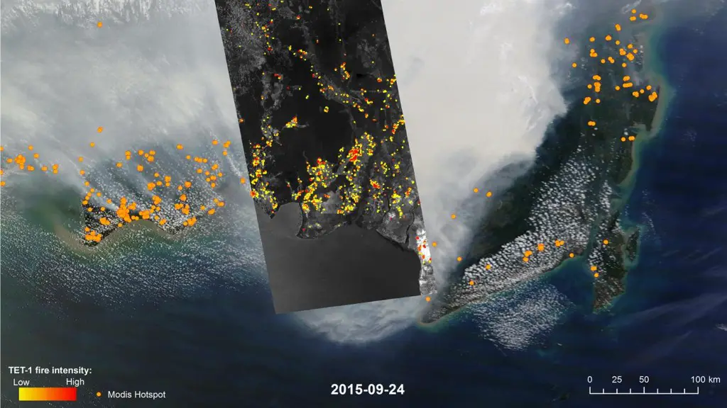 Image of Indonesia acquired by the TET satellite. Credit: DLR