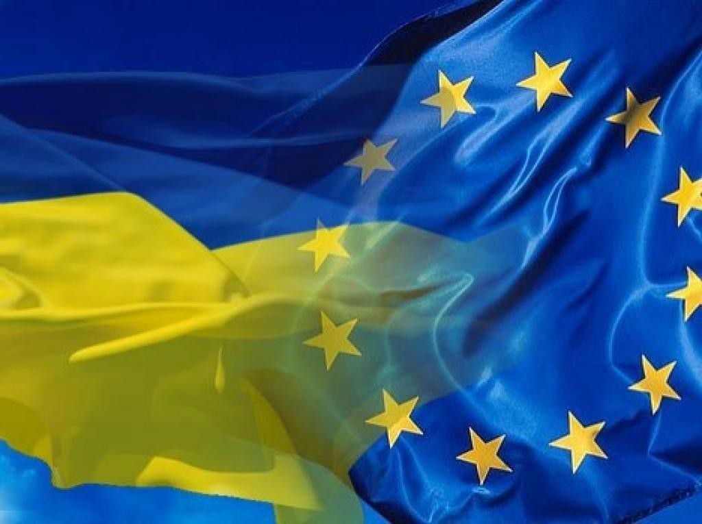 eu and ukraine flags