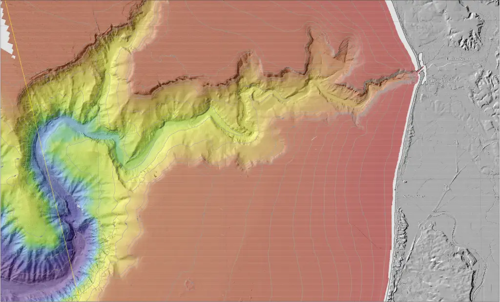 Bathymetry of Monterey Canyon and the Soquel Canyon tributary
