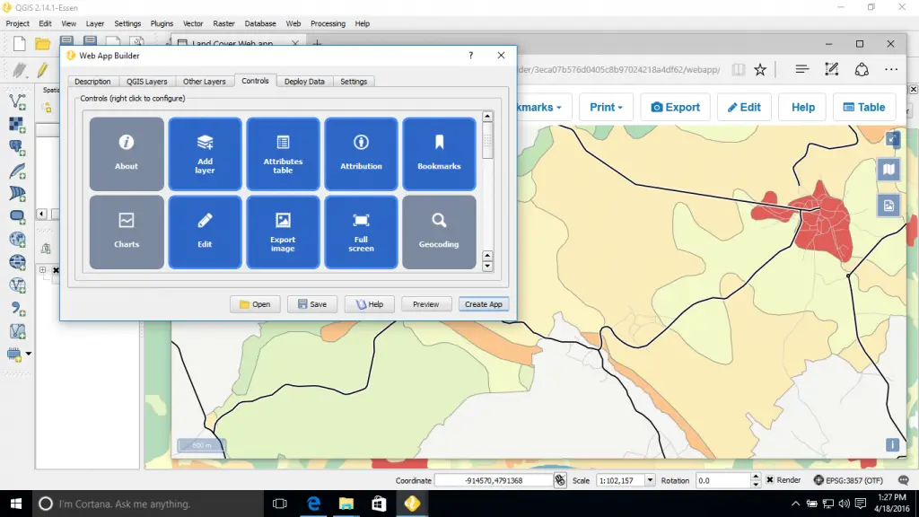 web apps directly from QGIS