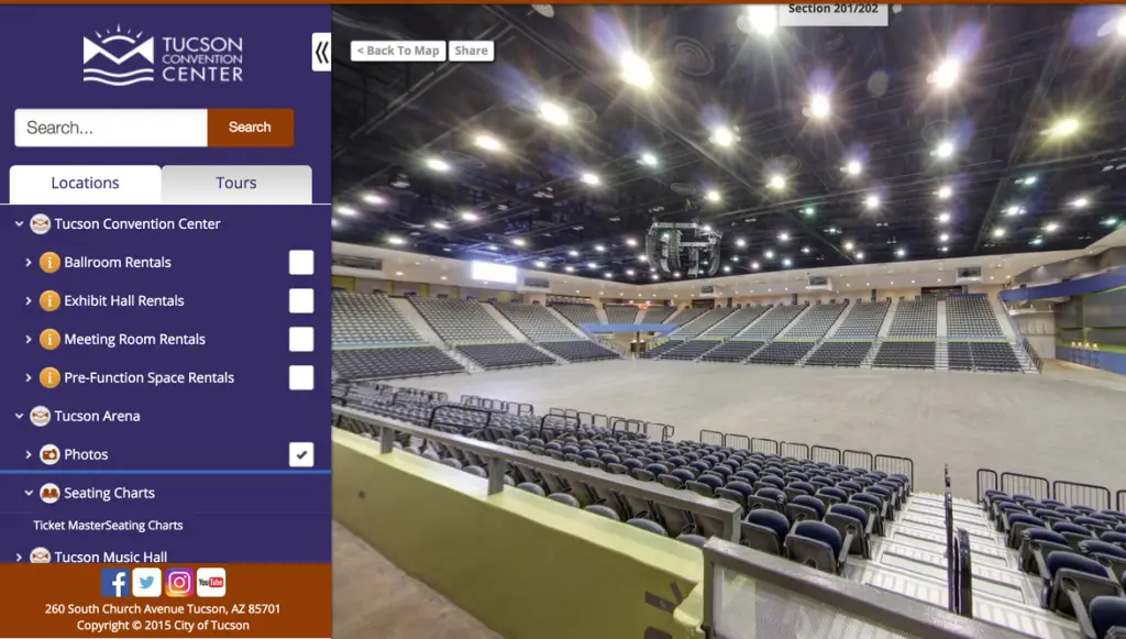 360 Degree Arena Seating Views – Tucson Convention Center 