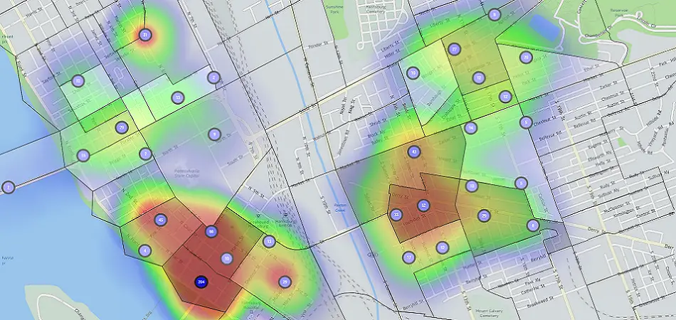 Visual Analysis of Incident data. Source: Hexagon Geospatial
