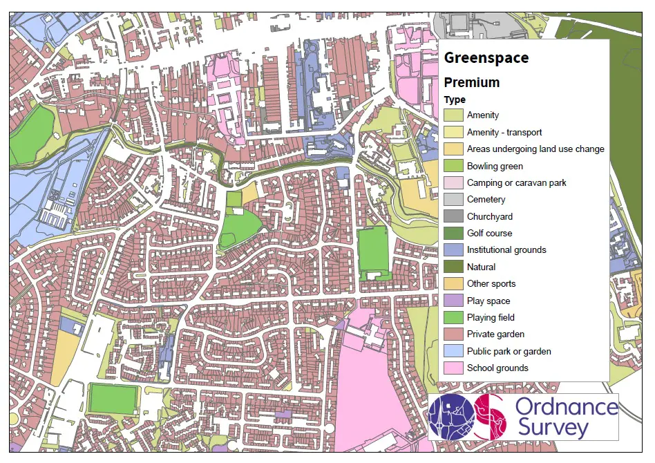 Greenspace Premium extract of St Andrews. Credit: OS