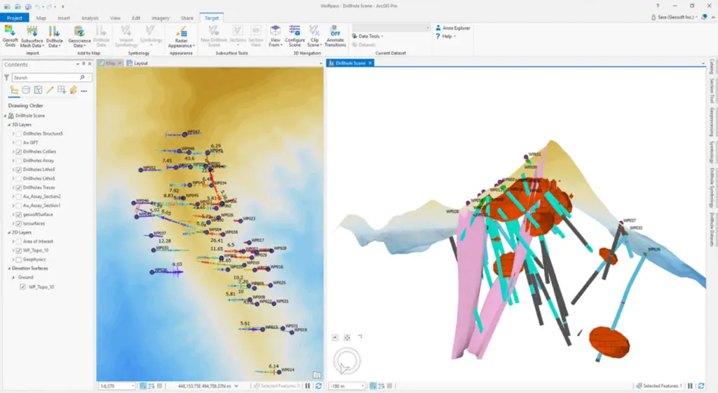 Target for ArcGIS Pro allows users to work with drillhole-2