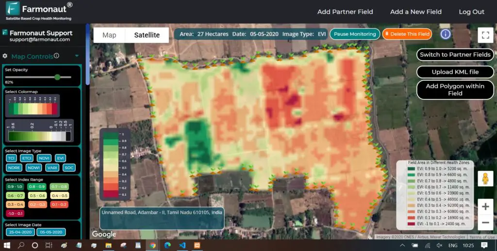 Farmonaut-Satellite-based-crop-health-monitoring-system-dashboard