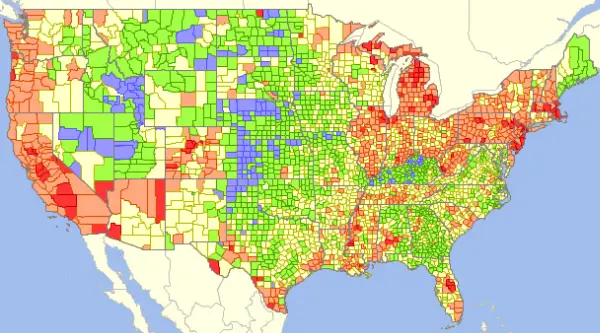 Examining patterns of unemployment by county. GIS Analytics Server of U.S. Federal Statistical Data-Federal Statistical Data