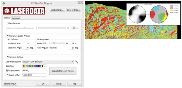 LIS GeoTec Plugin enabling geotechnical analysis of scan data using statistical tools.