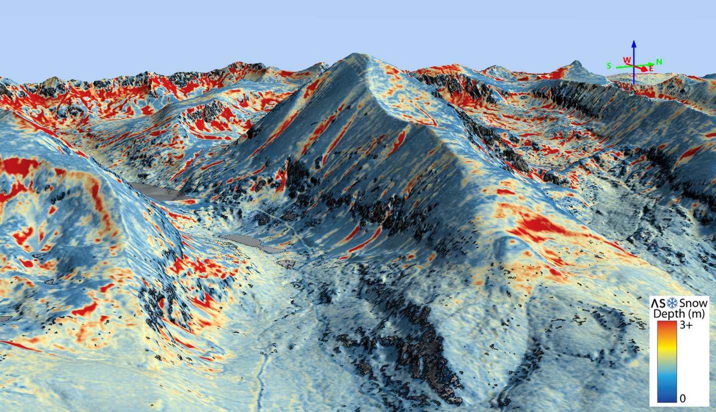 Snow depth across the 14,265’ Quandary Peak, Colorado acquired by Airborne Snow Observatories, Inc. with their RIEGL VQ-1560 II-S.